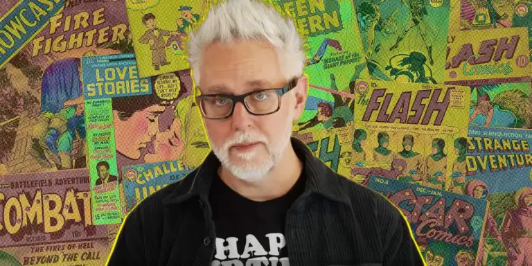 James Gunn na frente dos quadrinhos da DC
